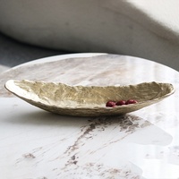 Plateau créatif en résine synthétique motif feuille, style bateau, haut de gamme, luxe léger, pour salon et table à manger, doux au toucher
