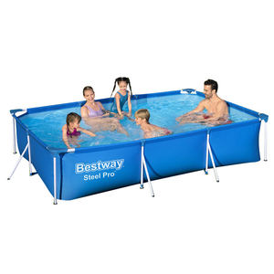 56404 <span class=keywords><strong>Piscina</strong></span> Azul <span class=keywords><strong>Rectangular</strong></span> Metal Marco de acero Sobre el suelo <span class=keywords><strong>Piscina</strong></span> Familiar <span class=keywords><strong>Piscina</strong></span> al aire libre - Product Image 1