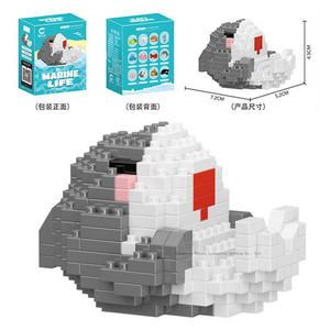 Bloques de Construcción Micro de Vida Marina, Kit de Modelo de Animales de Plástico con Ladrillos Personalizados, Rompecabezas Educativo, Juguete de Bloques de Regalo para Niños - Product Image 1