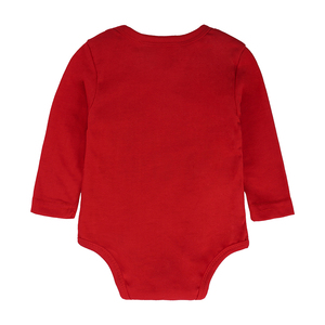 Ensemble de vêtements de Noël pour bébé en coton, vêtements pour nouveau-né, 2 pièces, combinaison à manches longues rouge avec pantalon rayé, tenue de fête pour bébé - Product Image 4