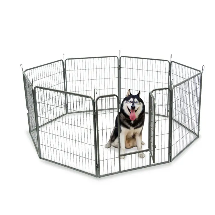 Filo di acciaio pieghevole cane gatto recinzione in metallo grande penna scherma cucciolo pet gatto cane playpen per pet free run