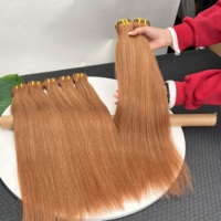 Cheveux humains vierges brésiliens de qualité 12A # 35 mèches de cheveux humains bruns roux lisses avec cuticules alignées, extensions de cheveux naturels