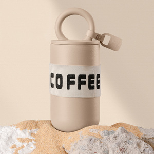 Fácil de <span class=keywords><strong>llevar</strong></span> portátil de acero inoxidable aislado al vacío 18/8 botella de agua taza de café con asa taza de regalo de Navidad personalizada - Product Image 5