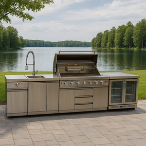 Electrodomésticos modulares de jardín personalizados Youya, conjunto de gabinetes de cocina para exteriores de acero inoxidable de diseño moderno construido - Product Image 1