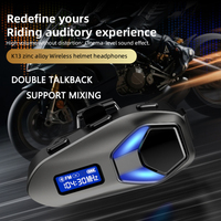 Casque de moto SK13 2X avec interphone BT V6 pour deux motards, autonomie de 40h, boîtier en alliage de zinc IP65, écran LCD, radio FM pour les sorties en ville et les week-ends