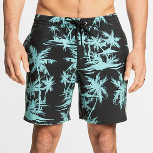 Traje de baño estampado elástico de <span class=keywords><strong>4</strong></span> vías surf personalizado, venta al por mayor, pantalones cortos de playa para hombre - Product Image 1