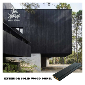 Panel de Pared 3D de Madera Carbonizada Shou Sugi Ban, Revestimiento Exterior Moderno de Material Compuesto - Product Image 1