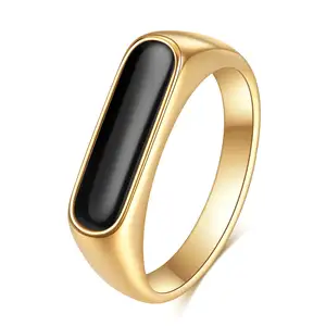 Signet кольцо из нержавеющей стали 18k позолоченное модное милое укладочное свадебное обручальное кольцо для женщин мужчин и девочек-подростков