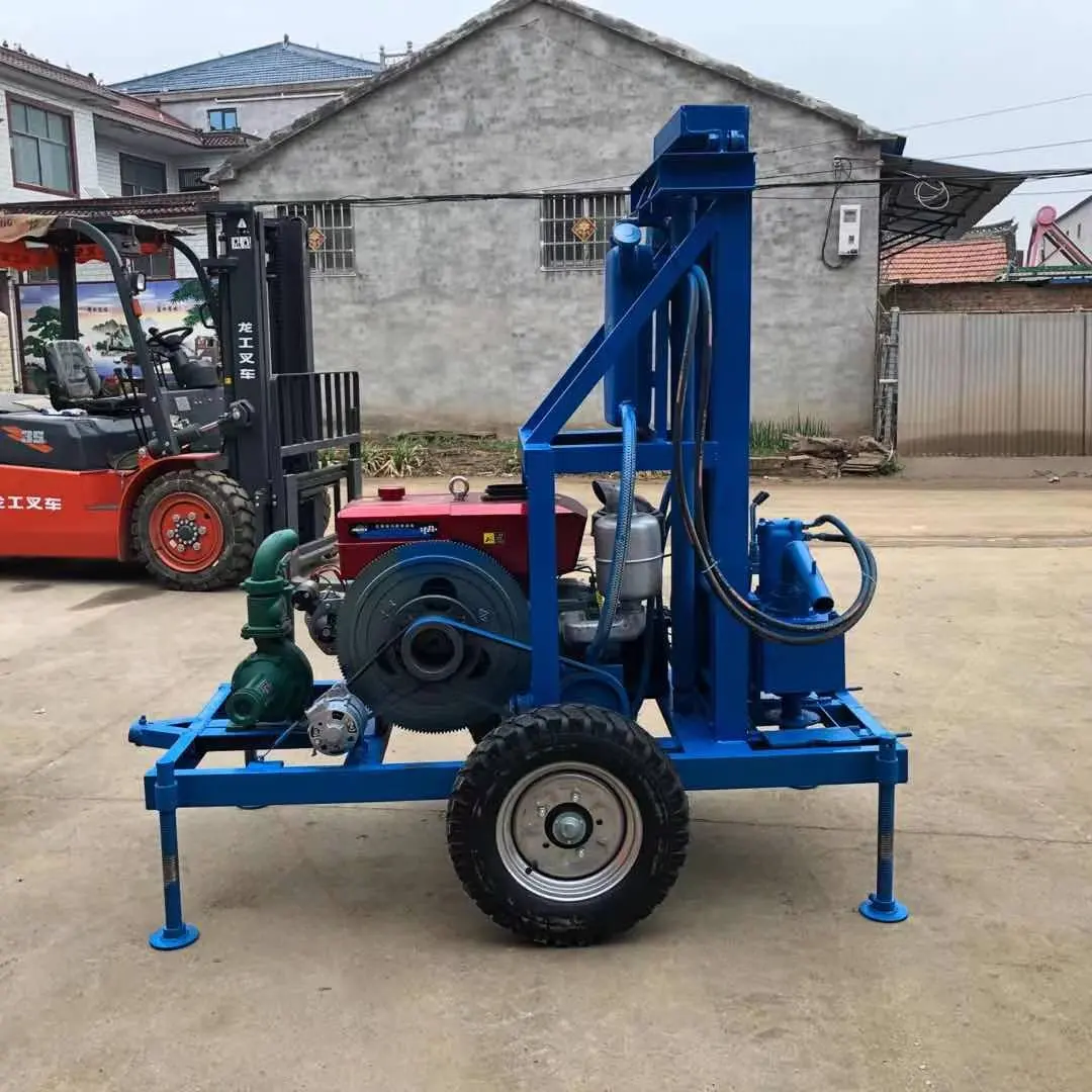 Tracteur Perceuses 22hp Moteur Diesel Mining Borewell 100m Deepwell Water Drilling Rig Well Well Creuser Forage Machine Pour Rock