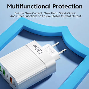 120W Snelle Gan Opladerkop Ultra Oplader <span class=keywords><strong>3</strong></span> USB <span class=keywords><strong>2</strong></span> Type C <span class=keywords><strong>3</strong></span>.1A Universele Reisaanpasser Elektrische Oordopjes Mobiele Telefoons - Product Image 3
