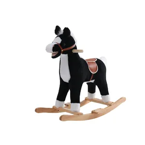 La nuova produzione di fabbrica sunrise personalizza la bambola a cavallo a dondolo in peluche nera espansa da 24 pollici con musica e movimento (piccola)