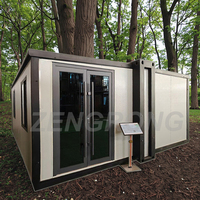 Maison conteneur en acier modulaire portable de luxe de style américain, 20 pieds, pliable, extensible, avec panneaux sandwich, moderne