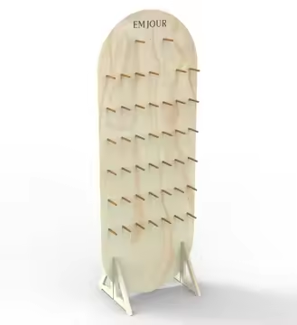 Apache Customized Sticker Display Stand Post Card Book Display Racks for Retail Book Shop Souvenir Badge Wooden Stand — view 4