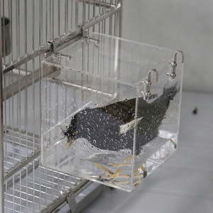 Mangeoire à oiseaux en acrylique écologique Birdstory, forme carrée, bol à nourriture pour oiseaux, boîte - Product Image 5