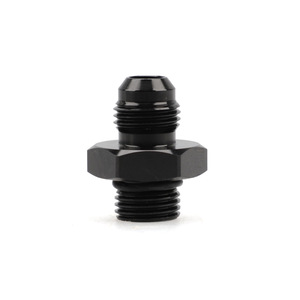 Adaptador An6 Oring de aleación de aluminio con rosca externa, accesorio de modificación de coche negro Orb6 - Product Image 1