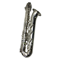 Eastern Music Nickel Plated Brass Body Baritone Saxophone EB Tone Low a with Wheeled Case for Performance