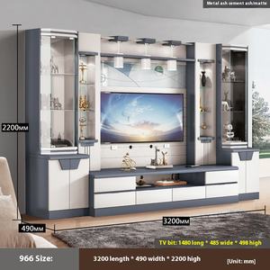 テレビユニットモダンスタイル工場卸売モダンテレビ壁木製高級メディアコンソールリビングルーム家具テレビスタンド - Product Image 6