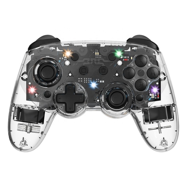 Hot Selling Wireless Transparent Joystick Game Controller 7 Color Magic Lantern Game Controller Gamepad for Nintendo Switch