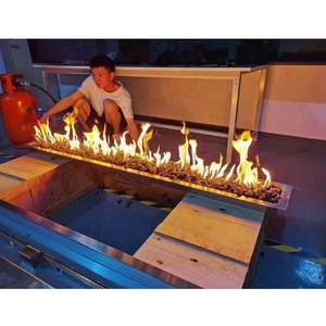 Vendita calda di 113cm di lunghezza lineare <span class=keywords><strong>camino</strong></span> a <span class=keywords><strong>Gas</strong></span> moderno <span class=keywords><strong>inserto</strong></span> in acciaio per installazione ad angolo per ville - Product Image 4