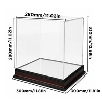 Boîte de présentation de cartes à collectionner TERMEIN en acrylique transparent sur mesure avec base en bois, anti-poussière, pour cartes TCG et cartes sportives