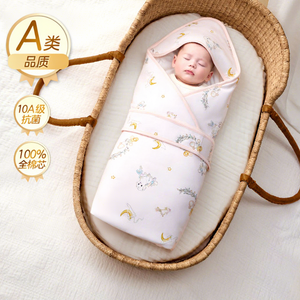 October <b>Crystallization</b> Newborn Swaddle Blanket 100% Cotton Anti-Startle All-Season Baby Wrap <b>Animal</b> Print Hand Wash Only - Product Image 1
