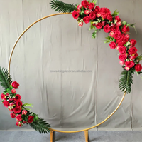 Arc métallique rond doré, décor de cercle pour fleurs, support à ballons, toile de fond