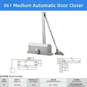 Ferme-<span class=keywords><strong>porte</strong></span> hydraulique commercial à 180 degrés, <span class=keywords><strong>fermeture</strong></span> automatique, montage <span class=keywords><strong>en</strong></span> surface, ferme-<span class=keywords><strong>porte</strong></span> automatique robuste <span class=keywords><strong>en</strong></span> aluminium - Product Image 4