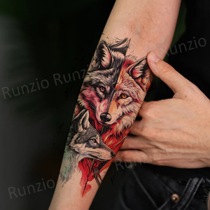 <span class=keywords><strong>Tatuaje</strong></span> temporal de medio <span class=keywords><strong>brazo</strong></span> ecológico Sitkcer animales <span class=keywords><strong>Lobo</strong></span> Tigre <span class=keywords><strong>tatuaje</strong></span> impermeable cuerpo fresco <span class=keywords><strong>tatuaje</strong></span> para adultos - Product Image 1