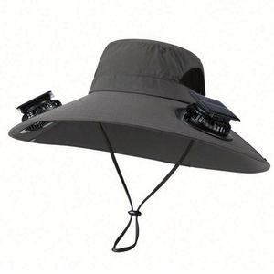 En gros, Casquette d'été en nylon avec ventilateur solaire et deux ventilateurs rafraîchissants, pour la pêche, le cyclisme et l'usage quotidien - Product Image 6