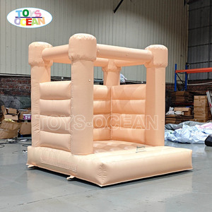 <span class=keywords><strong>Castillo</strong></span> Inflable Rosa Pálido, Brincolín Minimalista Color Durazno para Alquiler en Bodas y Fiestas - Product Image 2