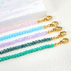 Beaded <b>Bracelet</b> Purple Crystal Round Beads Gold Clasp Women's Jewelry Gift Fashion Accessory - Product Image 2