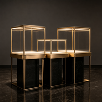 Maßgefertigte Metallrahmen-Schmuckvitrine mit Sicherheitsglas und LED-Beleuchtung für Großhandelskunden