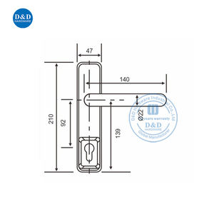 נירוסטה חירום מנעול escutcheson ידית חיתוך ידית דלת חומרה דלת תא - Product Image 6