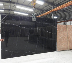 Dalle de marbre noir Nero Marquina poli naturel chinois pour la décoration des sols et des murs - Product Image 6