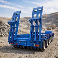 Semi-remorque surbaissée robuste à suspension mécanique en acier Q345B, 3 essieux, 60 tonnes, pour système de freinage de camions et remorques
