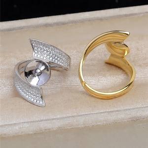 Base para Anillo de Plata S925 con Perla JG5425, Plegable, para Joyería DIY, Apertura de 11-12 mm, Base Vacía - Product Image 3