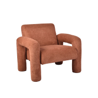 Fauteuil lounge moderne en peluche avec accoudoirs incurvés, chaise d'appoint à revêtement doux pour salon, chambre, hôtel, décoration esthétique de la maison