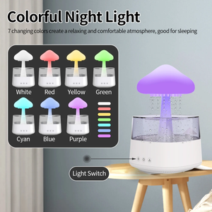 Diffuseur d'huiles essentielles à lumière nocturne USB 7 couleurs 450 ml avec minuterie, effet pluie, nuage, eau, pour voiture, maison, hôtel - Product Image 3