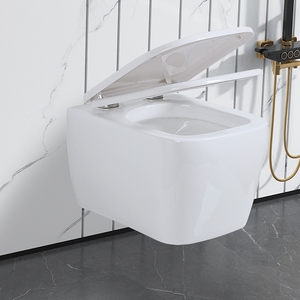 <span class=keywords><strong>WC</strong></span> mural sans bride en céramique blanche de bonne qualité <span class=keywords><strong>pour</strong></span> salle de bain, à <span class=keywords><strong>chasse</strong></span> <span class=keywords><strong>d</strong></span>'<span class=keywords><strong>eau</strong></span> lente - Product Image 1