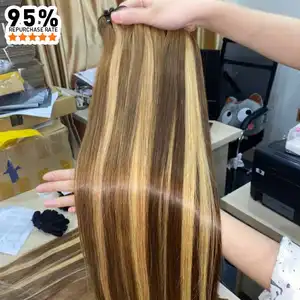SDD Piano Color Pixie Curls Human Hair Bundles Highlight Single Donor Raw Hair Super Double Drawn Vietnamese Pixie Curl Bundles