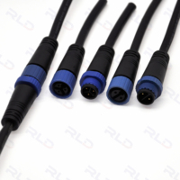 Conectores Impermeables IP68 M15 Macho y Hembra con Cables de 20cm, Enchufe para Luces LED, Material de Contacto de Cobre, 10A, Nylon
