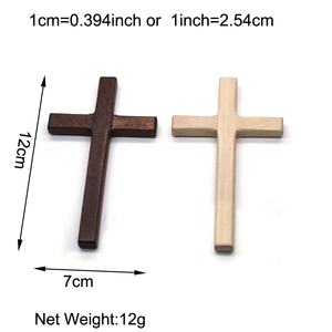 Harga Grosir Dekorasi Religius Ukiran Kayu 7*12Cm Pas Tangan Salib Kayu Kecil untuk Membuat Kalung Doa Gereja - Product Image 2