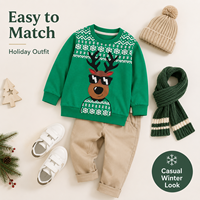 Pull de Noël pour garçon, nouvelle collection automne, pull à manches longues pour enfants, sweat-shirt imprimé tendance pour enfants