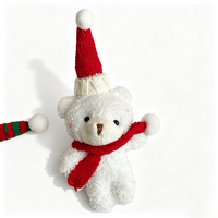 Peluche Ours en Peluche Style Dessin Animé Promotionnel de Noël, Cadeau, Sac à Vêtements, Porte-clés, Pendentif, Décoration de Pâtisserie Rayée
