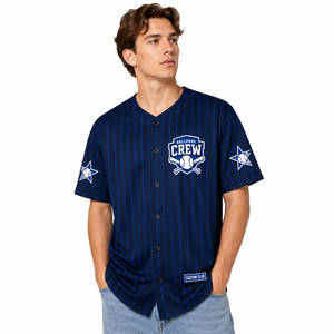 Camiseta de Béisbol Personalizada OEM con Estampado y Bordado, Manga Corta, Nombre del Equipo y Número, Absorbe la Humedad, Venta al Por Mayor para Verano - Product Image 1