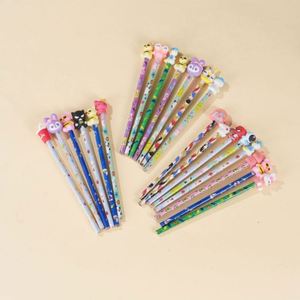Ensemble de papeterie Kawaii personnalisé pour enfants, crayons à mine avec gomme intégrée, crayons de couleur HB colorés pour le dessin - Product Image 4