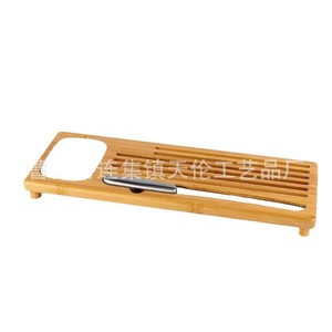 Cross-border wooden kitchen tools: <b>bread</b> cutting board with dipping sauce dish, <b>bread</b> slicer, cheese and butter <b>knife</b>, wooden - Product Image 3