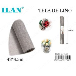 Tela de Lino ILAN de 48 cm x 4,5 m, Color Gris, para Envolver Flores - Product Image 1
