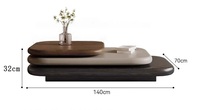 Table Basse Ovale Pivotante Haut de Gamme, Design Unique, pour Villa, Salon, Meuble Décoratif en Bois