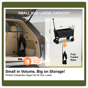 Ticari sınıf katlanır el kamyon döner tekerlekler çıkarılabilir tuval sepeti taşıma depolama için katlanabilir vagon - Product Image 3